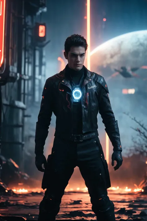 cinematic shot of an red robot, glowing core in chest, powerful pose, holding a giant energy sword, science fiction spacestation in background, colorful, neon cinematic lighting, cinematic scenes, cinematic shots, cinematic lighting, volumetric lighting, ultra-detailed, highly detailed, hyper-detailed, realistic, ultra-realistic, hyperrealistic, HD, IMAX, 8K resolutions, ultra resolutions, sharp focus, magnificent, best quality, masterpiece.