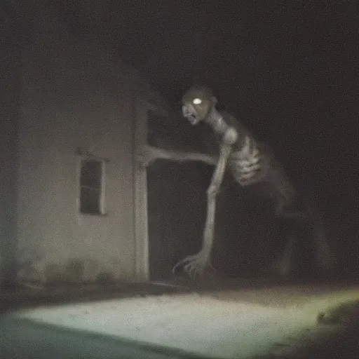 abandoned building at night, creature crawling around <lora:fftage-000001:1>