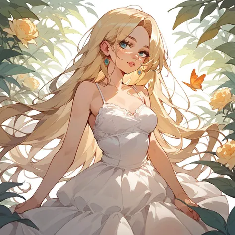 score_9, score_8_up, score_7_up, score_6_up, score_5_up,
1girl, brown to blonde ombre hair, perfect body, wearing white dress, (nipples showing under seethrough white dress:0.5), <lora:EvviArt:0.75>