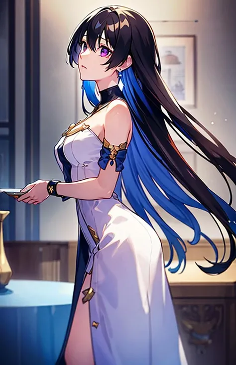<lora:Thynasha-v4:0.7>,(Thynasha:1.2),(masterpiece:1.2), best quality, high resolution, unity 8k wallpaper, (illustration:0.8), (beautiful detailed eyes:1.0), extremely detailed face, perfect lighting, extremely detailed CG, (perfect hands, perfect anatomy),(1girl:1.0), (solo:1.0),very long hair,purple eyes, earrings,bare shoulders,