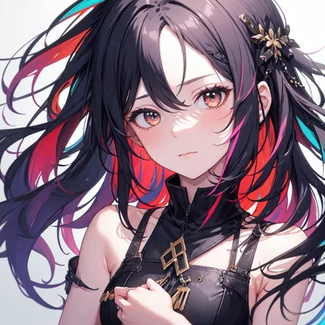 masterpiece,best quality,1girl,solo,upper body, portrait,multicolored hair, colors