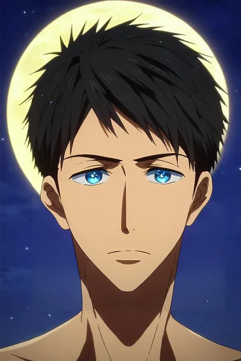 score_9, score_8_up, score_7_up, source_anime, rating_safe, , (realistic:0.6), looking at viewer, , 1boy, solo, male focus, <lora:sousuke_yamazaki_pony:1>, sousuke_yamazaki, black hair, blue eyes, short hair, rule of thirds, armory, night, full moon, dynamic pose, sparkling eyes, , <lora:sdxl_lightning_8step_lora:1>