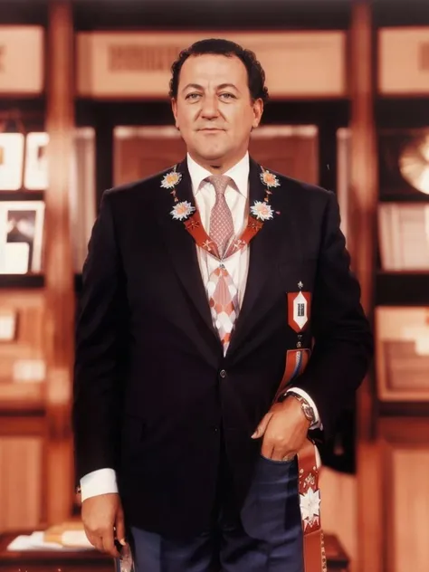 Coluche768 ,a man, french president official portrait, photography, ultra-sharpness, highest quality, art of Anya Millen, smooth, clear focus, trend on artforum, behance hd, muted colors <lora:Coluche768:0.7>