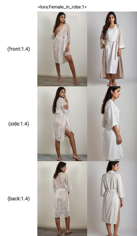 RAW photo, (front:1.4) view, neutral pose, pakistani woman, Wearing a robe, Female_in_robe, standing, (whole body:1.2), bare legs, feet, (white background:1.2), 8k uhd, dslr, soft lighting, high quality, film grain, Fujifilm XT3, <lora:Female_in_robe:1>