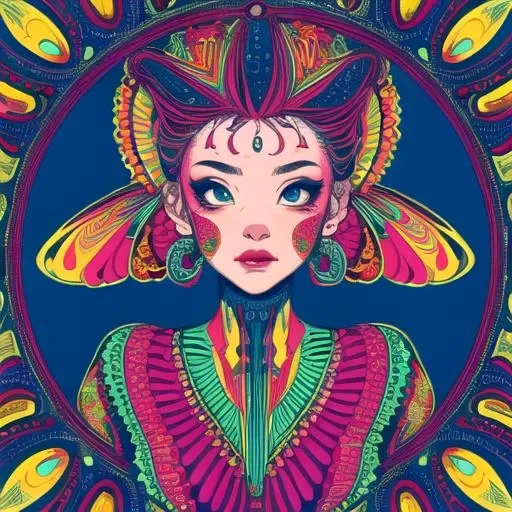 p4a psychedelic 1girl <lora:gnf82_v1_a-lora-e20:1>