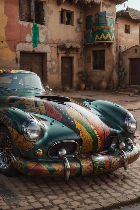 <lora:blk-history-style-darquelilly-v1:1> bhmstyle, car, african colors
