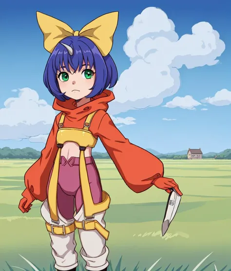 1girl, Eiko Carol, standing, grass, grass field, blue sky, yellow bow, hair bow, facing viewer,
<lora:EikoCarolFinalFantasy2:1.0>