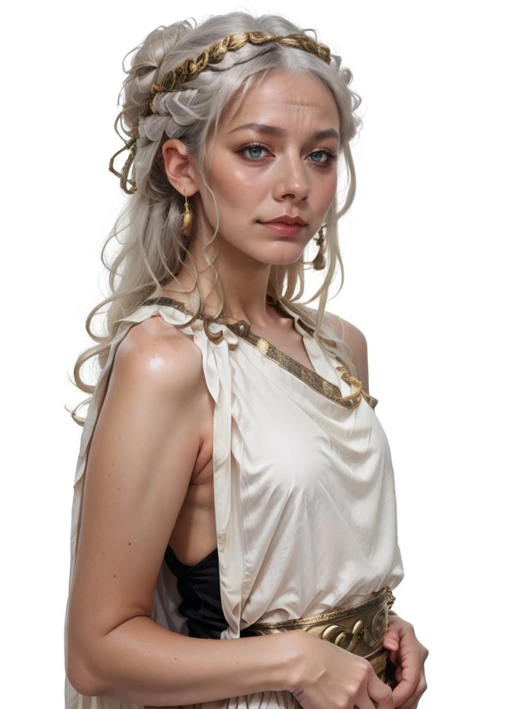 source_anime ,score_9, score_8_up, score_7_up, score_6_up, rating_safe, source_photo, BREAK 1woman,old woman, white hair, detailed skin, greek, 85yo, wearing a fantasy_toga, sleeveless,on a dark cementery, nocturnal, <lora:Fantasy_toga_PonyXL:1>