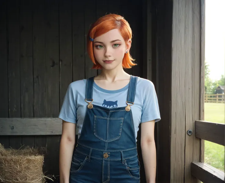 score_9, score_8_up, score_7_up, realistic, irl, photo, realism, ASCII Masterpiece, photorealistic, farm, 1girl, 
BREAK,  gwen tennyson \(ben10\), overalls