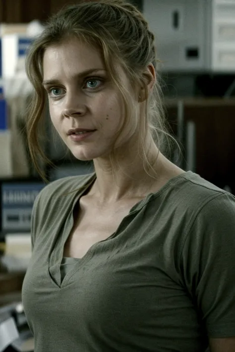 portrait photograph, wearing green tee, office, (high detailed skin:1.1)
<lora:0more_details:1> <lora:lois_lane_mos_lora_v01:0.9> llane