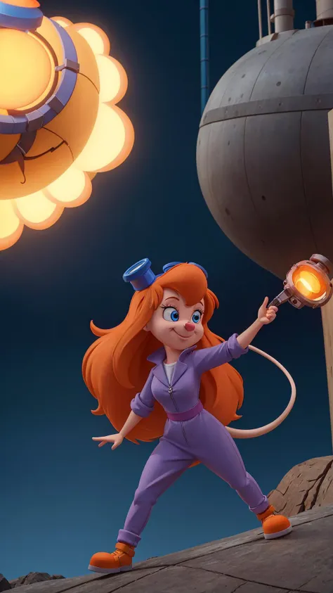 <lora:CARTOON_gadget_hackwrench_ownwaifu:0.8> CARTOON_gadget_hackwrench_ownwaifu, goggles on head, 1girl, long hair, orange hair, blue eyes, jumpsuit, tail,, masterpiece, best quality, extremely detailed, highly quality, 4k, sharp focus, professional, sharp focus, award winning, cinematic lighting, octane render, unreal engine, volumetrics dtx, Wallpaper,