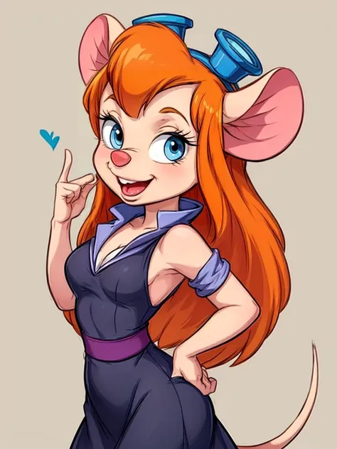 best quality, masterpiece,  CARTOON_gadget_hackwrench_ownwaifu,
1girl, furry female, long hair, orange hair, blue eyes, bangs, sidelocks, buck teeth, animal ears, mouse ears, animal nose, mouse tail, body fur, tail, goggles, goggles on head, eyewear on head, flat torso, full naked body, pussy, full body view, spread legs 