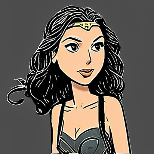 Gal Gadot, color cartoon by ninapaley