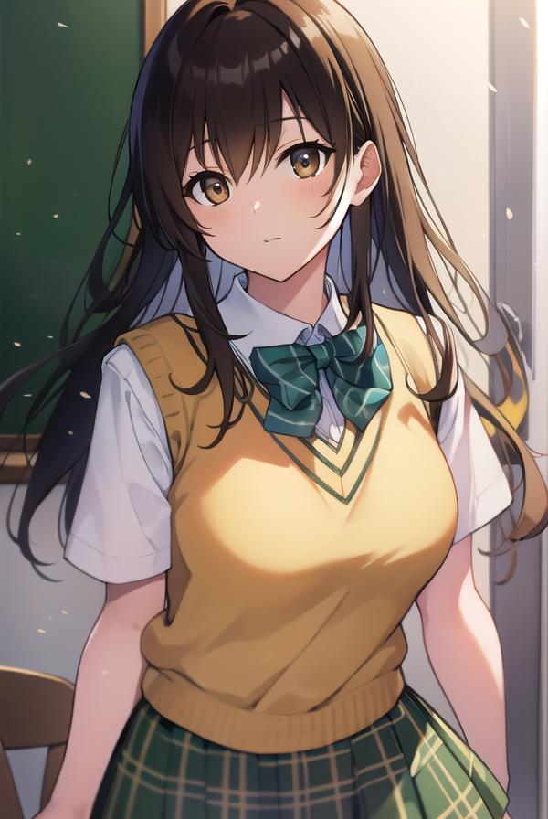 Anime girl in school uniform standing in front of a chalkboard - SeaArt AI