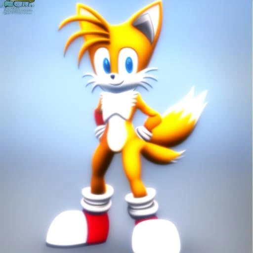 miles tails,standing,smile,anime style