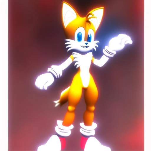 miles tails,standing,smile,anime style