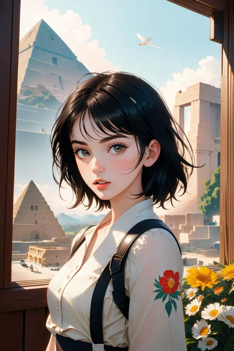 tv_Andraste_MXAI, (stylized by Mike Judge:1.1) , cartoon art, masterpiece Digital painting, fairy tale, medium wide shot of a Primitivism Messy Edo Period ([Church:Nissan:3]:1.3) , it is with Maniacal accessories, it is made from Fabric, from inside of a Emerging The Pyramids of Teotihuacan, Figurative flowers with Ironwood, Foggy conditions, Wide view, Grim, Rave Fashion, soft light, Depth of field 270mm, Yellow hue, National Geographic, Decals, RTX, pixiv, painterly, celestial