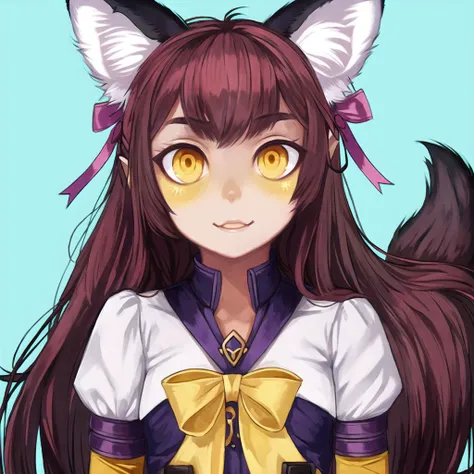 <lora:avas_jun_07-03:1>,
1girl, elbow gloves, fox ears, fox tail, gloves, hair ribbon, long hair, ribbon, tail, yellow eyes