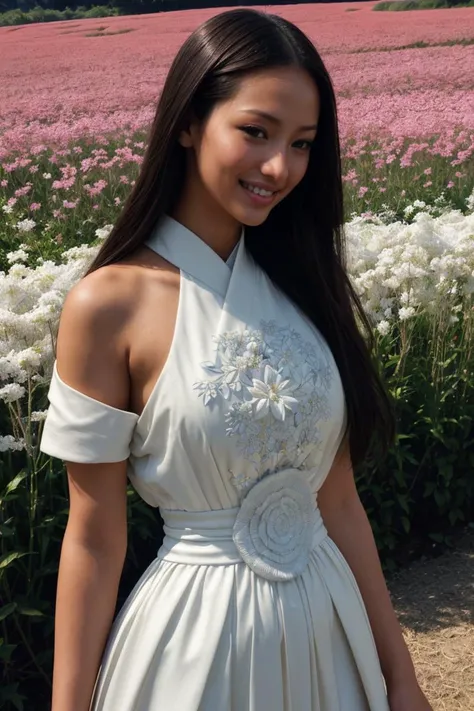 (Amateur Shot:1.3) Tower13_Dominique (eyeliner and lipstick) (Skinny, Slim, Fit and toned:1.4) (in a japanese flower field:1.3) (a japanese dress:1.4) ((Photo Focus, DOF, Aperture, insanely detailed and intricate, character, hypermaximalist, hyper realistic, super detailed,)) (smile at viewer:1.3) <lora:exposure_control_v10:-0.2> <lora:more_details:0.3>