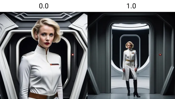 fiaf wide shot of a strong woman with short blonde hair and wearing a white tunic standing in a hangar, doorway
fiaf, frame in a frame, science fiction, clean single, wide shot, cinematic lighting, Stanley Kubrick, Arriflex 35 BL, star citizen
<lora:FIAF_Frame-In-A-Frame:0.0>