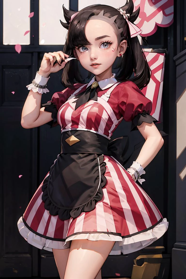 (masterpiece, best quality), 1girl, <lora:Palentines_2022:0.8> marnie (palentines 2022) (pokemon), marnie (pokemon),, bea (palentines 2022) (pokemon), bea (pokemon), , pink dress, pokemon, pokemon masters ex, red shirt, shirt, short sleeves, waist apron, wrist cuffs, gift, gift box,