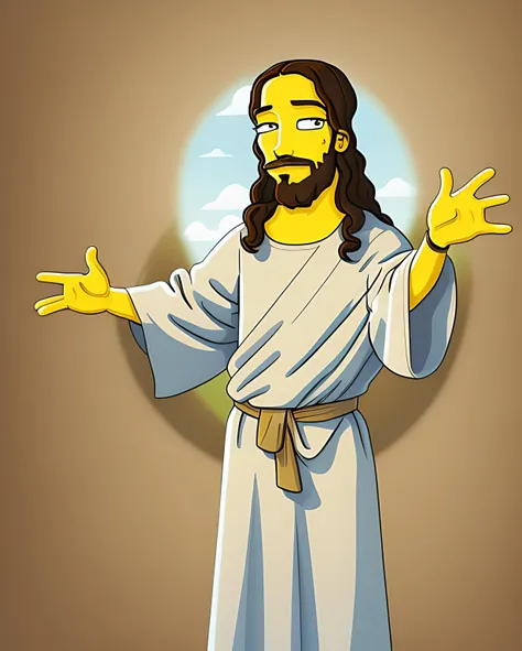 a picture of a simpsonised  jesus  <lora:Simpsonised_SD1-5_t2i_R1:1>