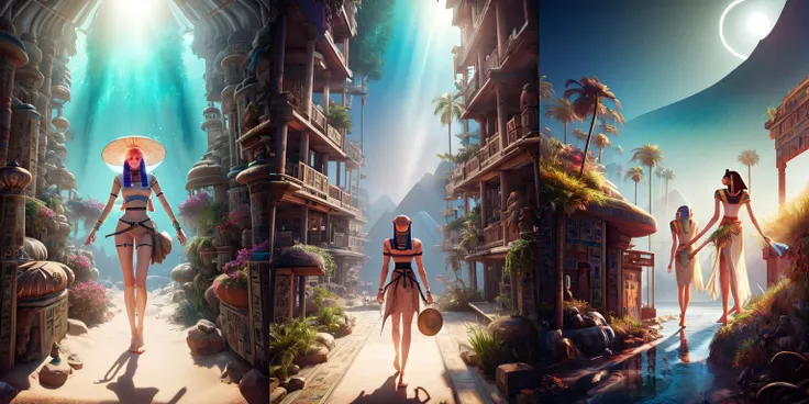 (otherworldly, otherworldly atmosphere, otherworldly appearance), highly insanely detailed, masterpiece, top quality, best quality, highres, 4k, 8k, RAW photo, collar, earrings, jewelry, necklace, armlet,
(long_hair, long hair, random colors cloth, random colors hair, random long hair, dynamic hair, glowing hair, hair over one eye),
(eyelashes, eyeliner, eyeshadow, eyelashes),
makeup,
(dynamic pose), nsfw,
((ancient egyptian theme)), golden ornaments,
1girl, (portrait),
((desert, Mexico, cacti)),
<lora:JediStyle:1>, JediStyle a grove of mechanical trees swaying to the rhythm of coded breezes, (tranquil:0.6), (serene:0.5),
BREAK
scenery, (ancient egyptian ruins), (fantasy world)