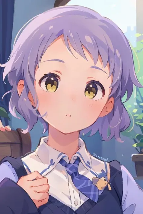 (masterpiece, best quality), 1girl, beautiful face, <lora:mizuki_makabe_v1:1> mizuki makabe, purple hair, short hair, yellow eyes