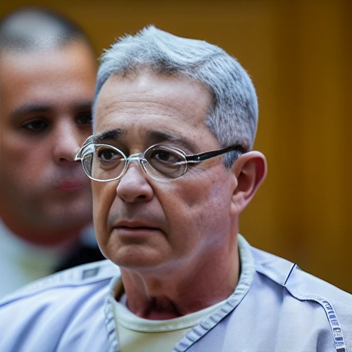 photograph of aucv (((wearing a convict uniform))), (((in court as accused))), sad, (((skin pores))), ((perfect eyes)), ((Nikon D850))