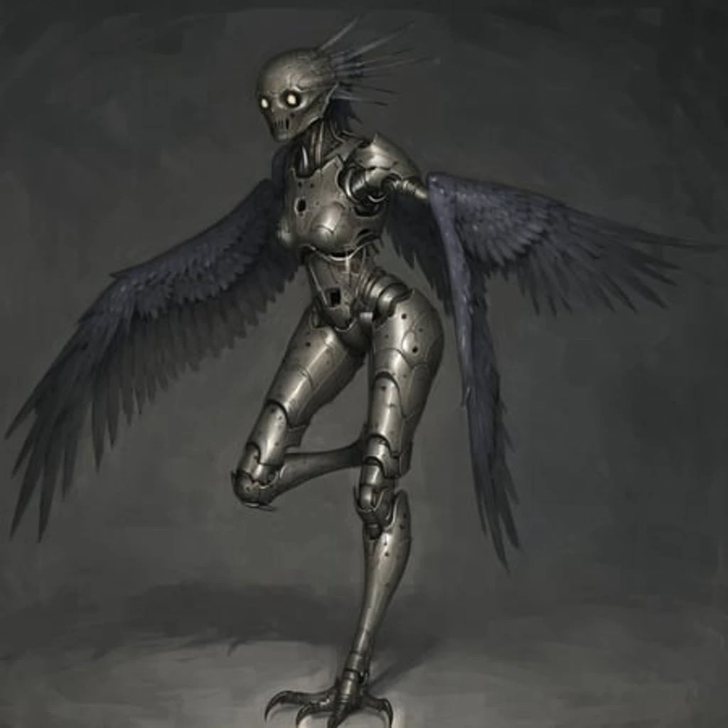 <lora:arielp:1.0>,
(arielpstyle:1.0), dark, horror, creepy, creepy-looking, painting, lovecraftian,
<lora:harpy-1_harpy-2--harpy-3_harpy-4:1.0>, (harpy:1.0), (bird wings, bird legs:1.0), claws, bird tail, 1girl, anatomy scheme, no skin, cyborg, spread legs