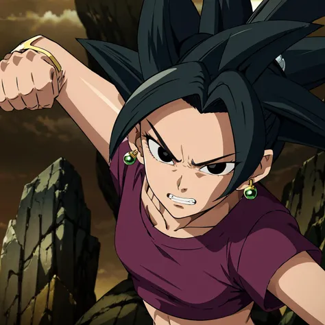 Dragon Ball character Caulifla and Kale with their typical clothes and their typical hair, black hair, white eyes, clear smile, high detail, social realism, Surrealism, Realism, hyperrealism, jpeg artifacts, ray tracing, cinematic lighting, UHD, masterpiece, anatomically correct, super detail, high details, high quality, best quality, 16k