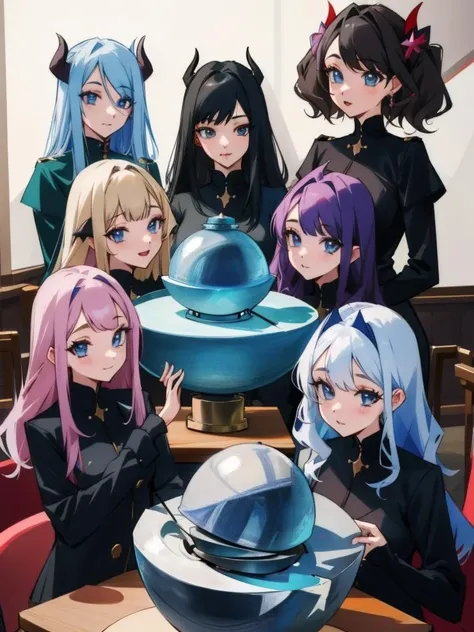 <lora:demon core:1>demon core, <lora:double-20:1>6+girls, multiple girls, masterpiece, best quality