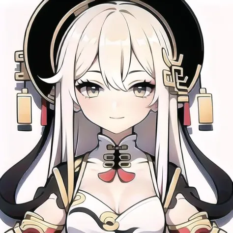 (white background,solo,,upper body,shiny:1.3),smile,chibi,(flat chest:1.5),
coloful hair,colorful eyes,
long hair,braid, 
(chinese dress:1.5),