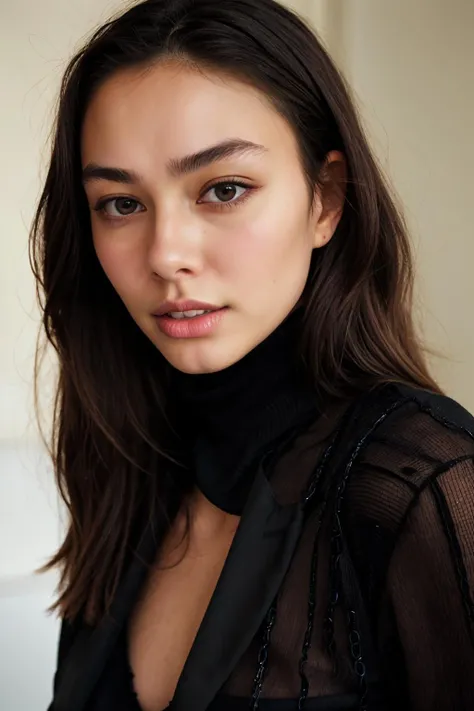 <lora:ZH_LoRA_-_Bridget_Gao_Hollitt:1>, ((close-up portrait of ZH-BGHollitt)), long -sleeved baggy black turtleneck, jacket,