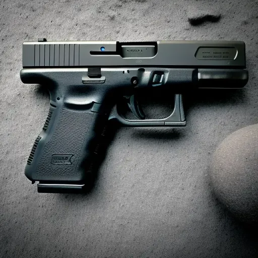 Glock, Pistol, ((((cinematic look)))), soothing tones, insane details, intricate details, hyperdetailed, low contrast, soft cinematic light, dim colors, exposure blend, hdr, faded, slate gray atmosphere