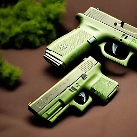 Glock Pistol, shrek, ((((cinematic look)))), soothing tones, insane details, intricate details, hyperdetailed, low contrast, soft cinematic light, dim colors, exposure blend, hdr, faded, slate gray atmosphere