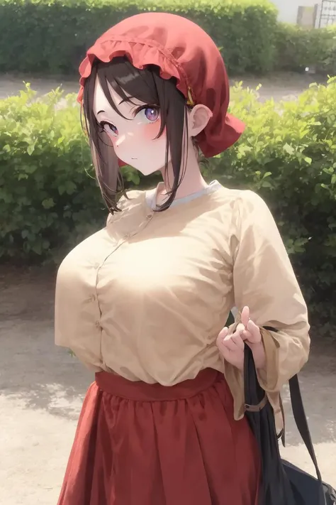 masterpiece, best quality, 1girl, anime, standing, commoners clothes, looking at viewer, detailed face, <lora:commonersclothes2:1>