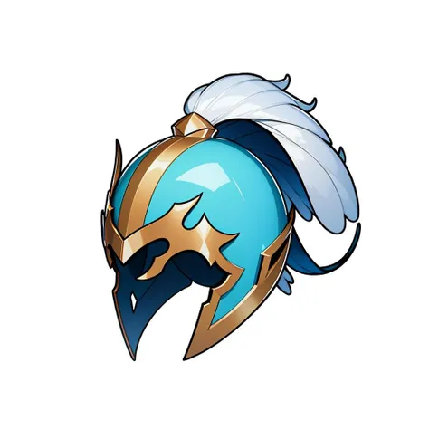 game icon institute, game icon, touikui, helmet, no humans, white background, shiny, simple background, plume, <lora:game icon institute_toukui_v1:0.9>, best quality, UHD, ccurate, award winning, super detail, 4K