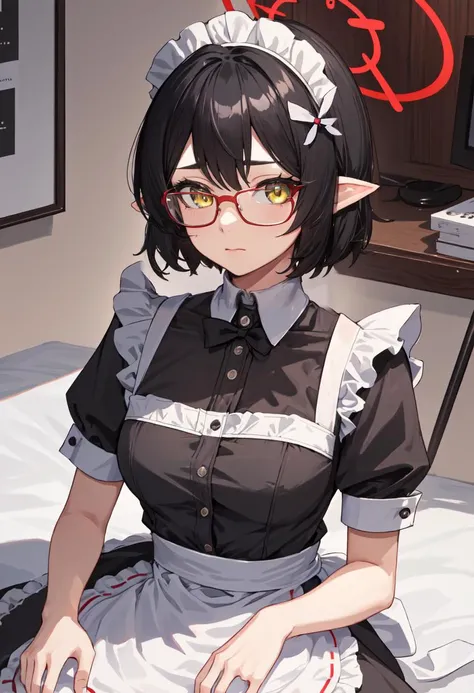 1 girl, , Solitary, lift your legs, Long hair, skirt, orange_hair, maid_have, Watch_Take a step back, Watch_Shown in_Peeping at the audience, By Bangs, Black_lift your legs, Blushed, Black_skirt, he himself, short_sleeve, clothing_lift, wrist_cuff, decorate, skirt_lift, Big deal_, lifted_Pasado_Self-expression, Translucent liquid from_Shown in the back, maid, Fluffy_short_sleeve, Side lock, Fluffy_sleeve, crops_top, blunt_By Bangs, , awago outh, Big deal腿, Black_have eyes, chair, Kneel down, Frilly_skirt, _go out, Shown in indoors, window,