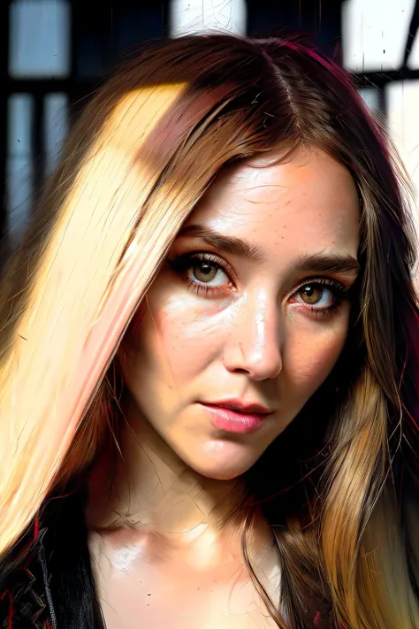 portrait photo of pattyGugg1,(pink  striped shirt), (dirty blonde hair), alluring portrait, intricate, highly detailed, digital painting, artstation, concept art, naughty, sharp focus, cinematic lighting, illustration, art by artgerm and greg rutkowski, alphonse mucha, cgsociety