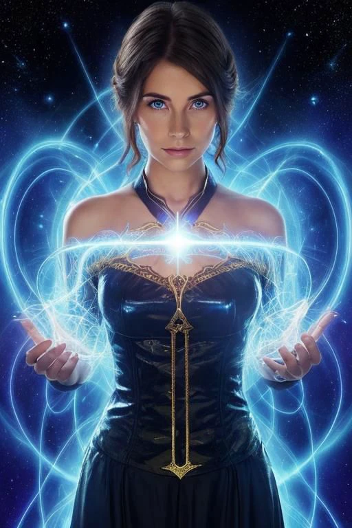 realistic shadows, depth of field, bokeh,
1 girl, adult (elven:0.7) woman, amber eyes, dark brown wedge cut hair,
solo, from front, front view, (full body:0.6), , detailed background, detailed face, V0id3nergy, void theme:1.1) glowing magical third eye on forehead, eye tattoo, illusionist, psychic powers, awareness, mind control, hypnosis, enchantment, psychomancy, clairvoyance, mesmerizing, aura, mind portal, mind energy, magical blue psychic energy emanating, updraft, magic in background, ethereal atmosphere,