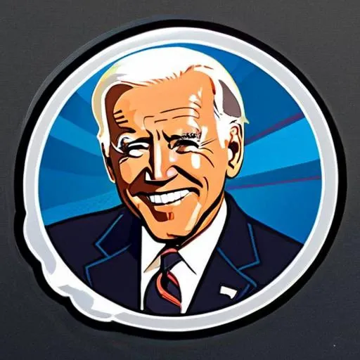 sticker design, Joe Biden, cartoon <lora:StickersRedmond:1>