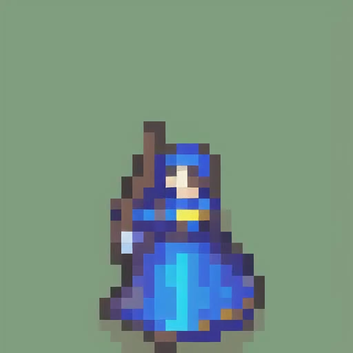 FEGBA,pixelart,gunner,gun,16 bit,16 bit pixelart,1girl, blue,<lora:FEGBA8:1>