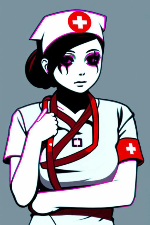 nurse <lora:RuinedMakeup_v0.1:1>