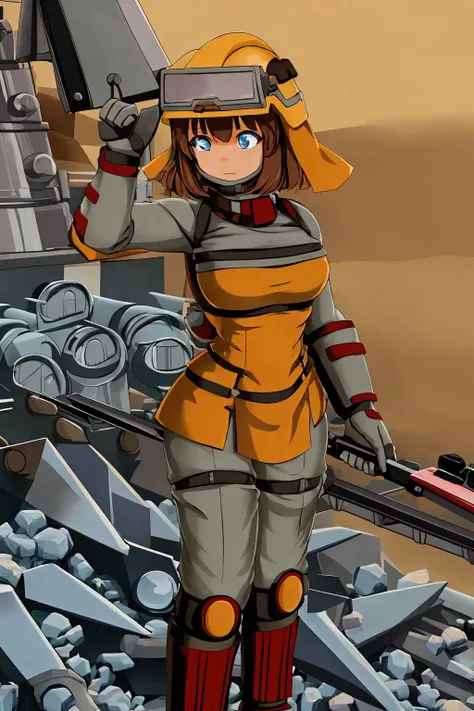 <lora:FactorioGearGirl_v1:1>gear girl, 1girl, tank, biter, 8k, ultra detail, masterpiece