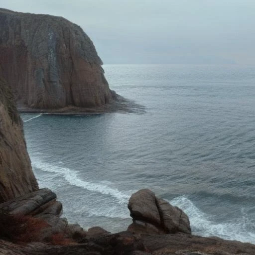 beach, craggy rocks, (LOTR_background:0.2)