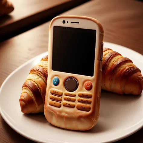 CroissantStyle cell phone <lora:CroissantStyle:0.6>