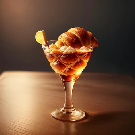 CroissantStyle Cocktail glass <lora:CroissantStyle:0.6>