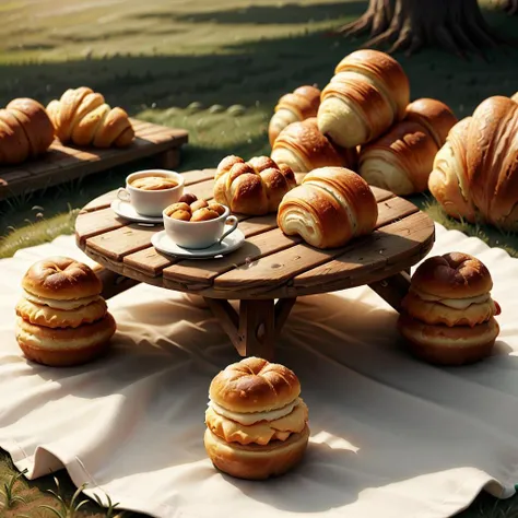 CroissantStyle Picnic table <lora:CroissantStyle:0.6>