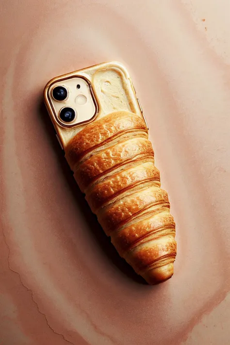 CroissantStyle iPhone 14, cel phone on an empty surface <lora:CroissantStyle:0.7>